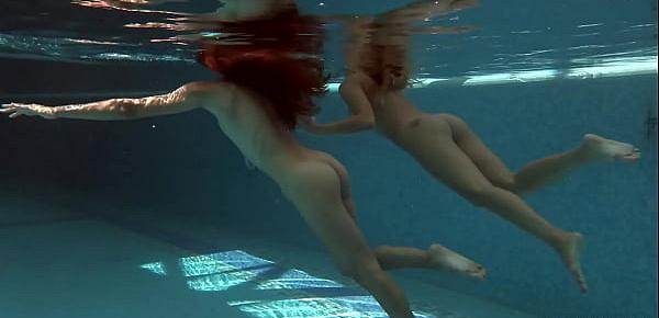  Olla Oglaebina and Irina Russaka sexy nude girls in the pool